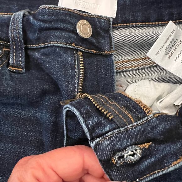 Vervet Blue Step Kick Raw Hem Flare Cropped Jeans - SIZE 27 - Picture 8 of 12